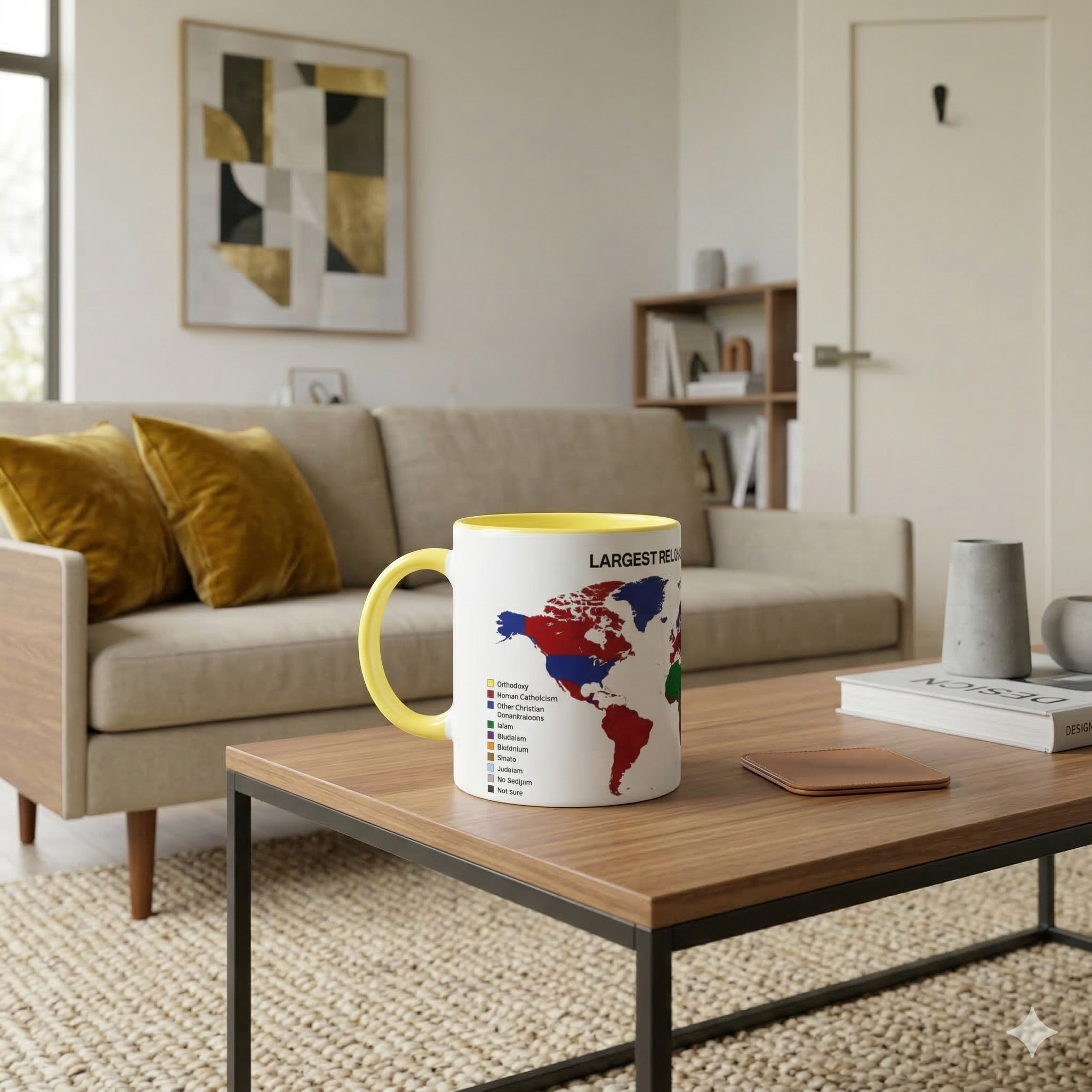 Ceramic Mug with a Map